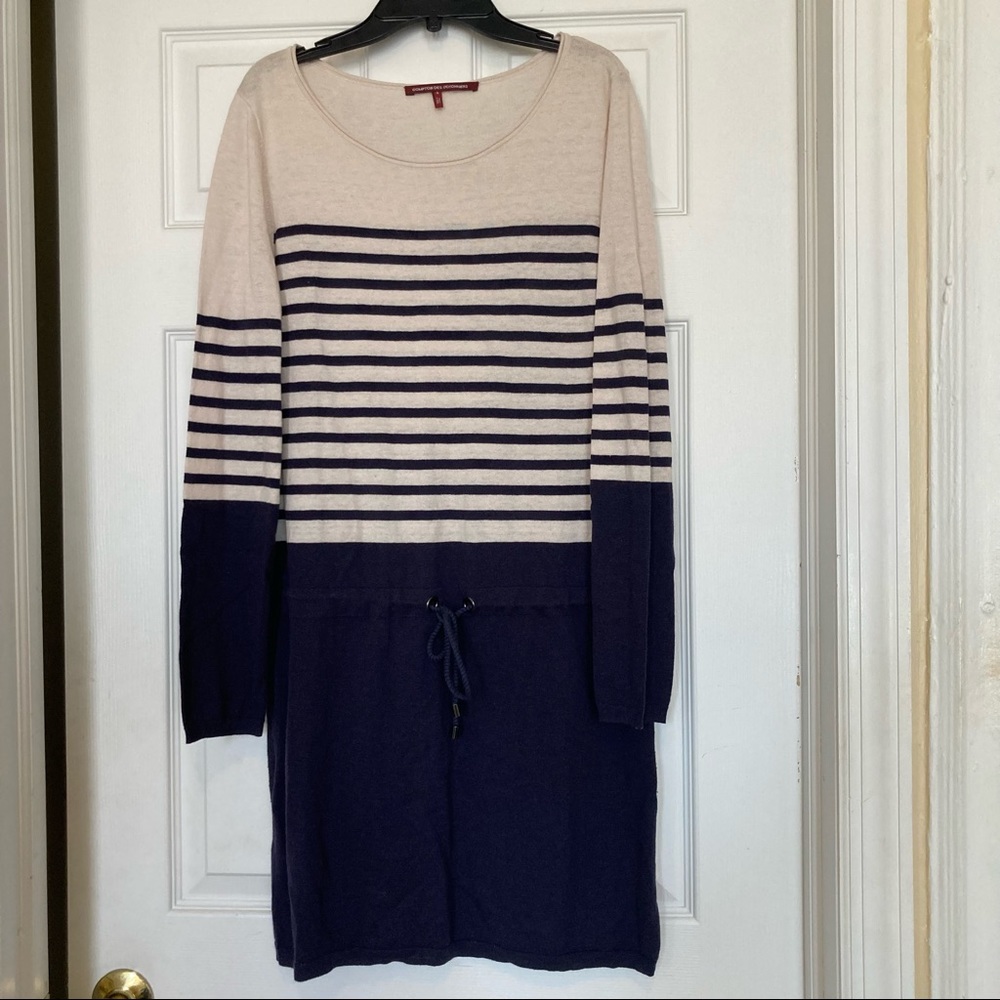 Comptoir des Cotonniers, Striped U-Neck Long Sleeves Dresses